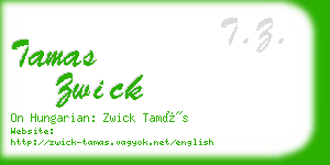 tamas zwick business card